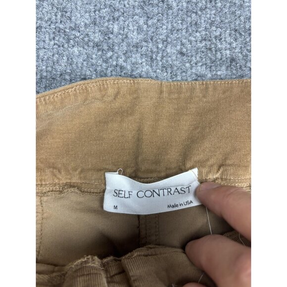 Self Contrast Pants Womens Medium Brown Corduroy Wide Leg High Rise Made USA - Picture 2 of 8